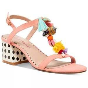 NIB Betsey Johnson Colorful Tassel Embellished Sandals